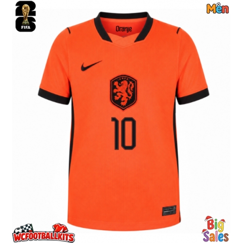 Netherlands Memphis Depay #10 Replica Home Stadium Shirt World Cup 2026 Short Sleeve